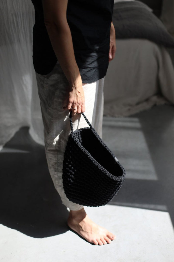 Crochet hanging bags | BLACK - Zuri House