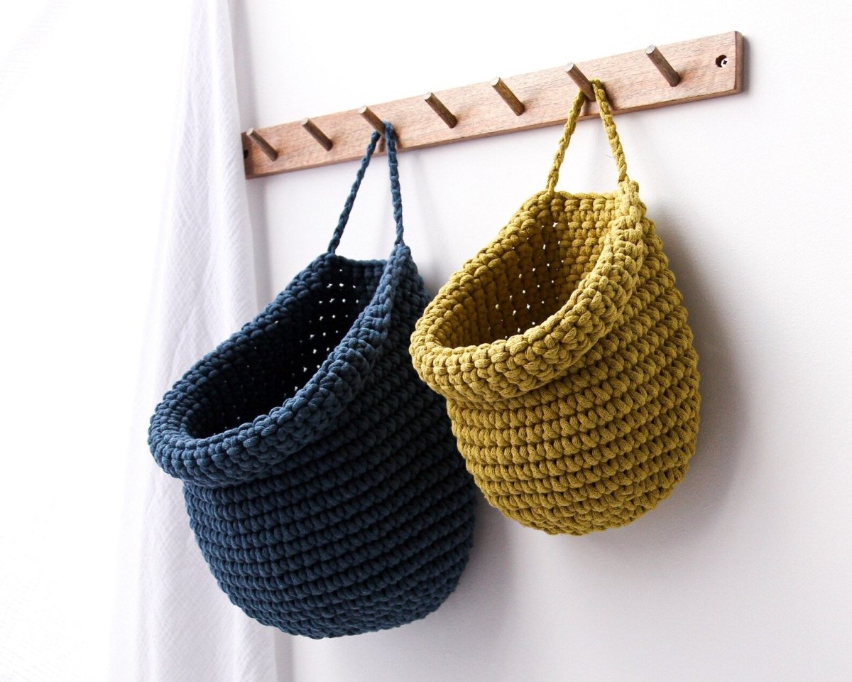 Crochet hanging bags | CHARCOAL - Zuri House
