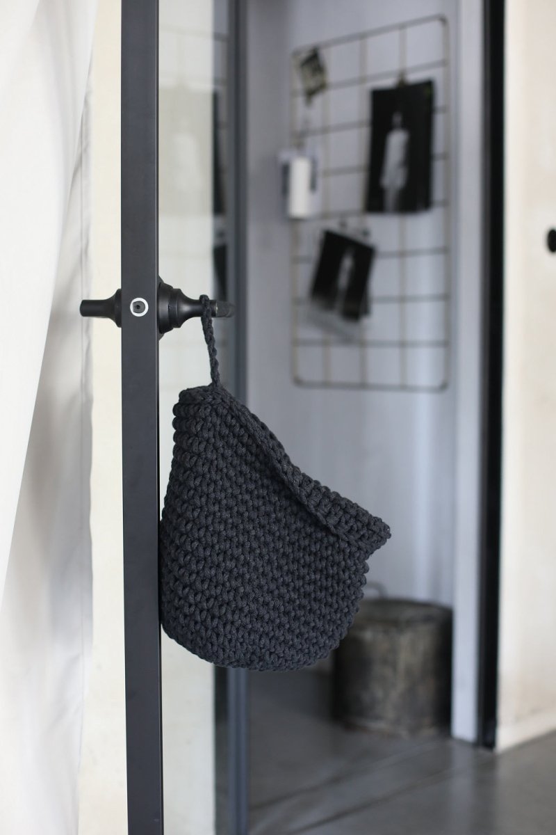 Crochet hanging bags | CHARCOAL - Zuri House
