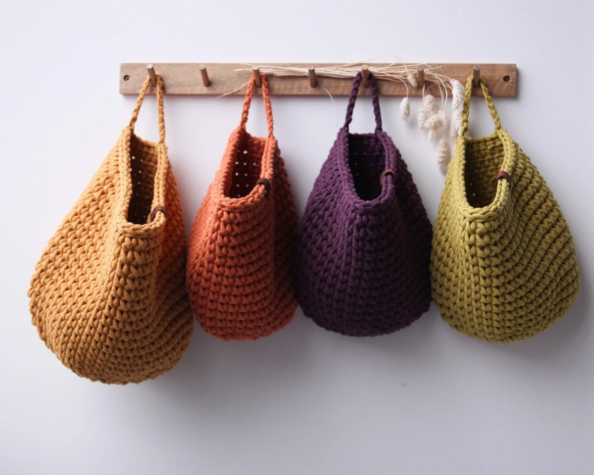 Crochet hanging bags | MUSTARD - Zuri House