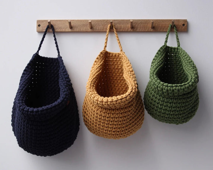 Crochet hanging bags | NAVY BLUE - Zuri House