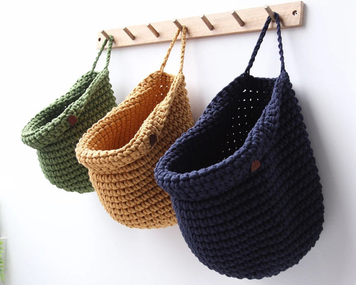 Crochet hanging bags | NAVY BLUE - Zuri House