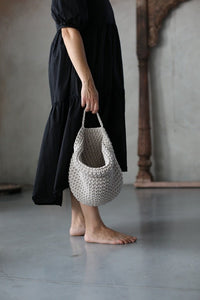 Crochet hanging bags | OATMEAL - Zuri House
