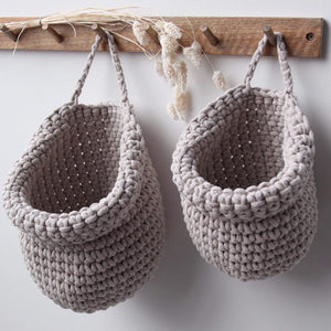 Crochet hanging bags | OATMEAL - Zuri House