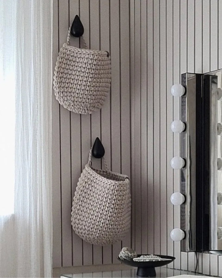 Crochet hanging bags | OATMEAL - Zuri House