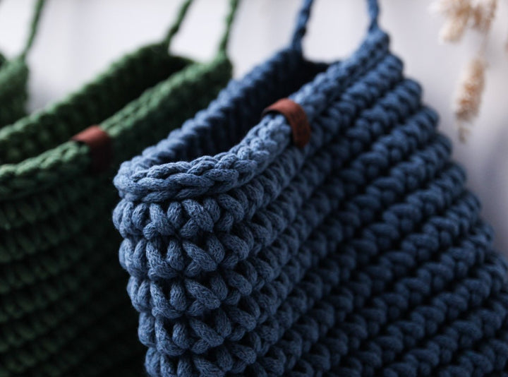 Crochet hanging bags | PETROL - Zuri House