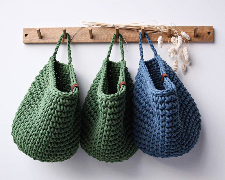 Crochet hanging bags | PETROL - Zuri House