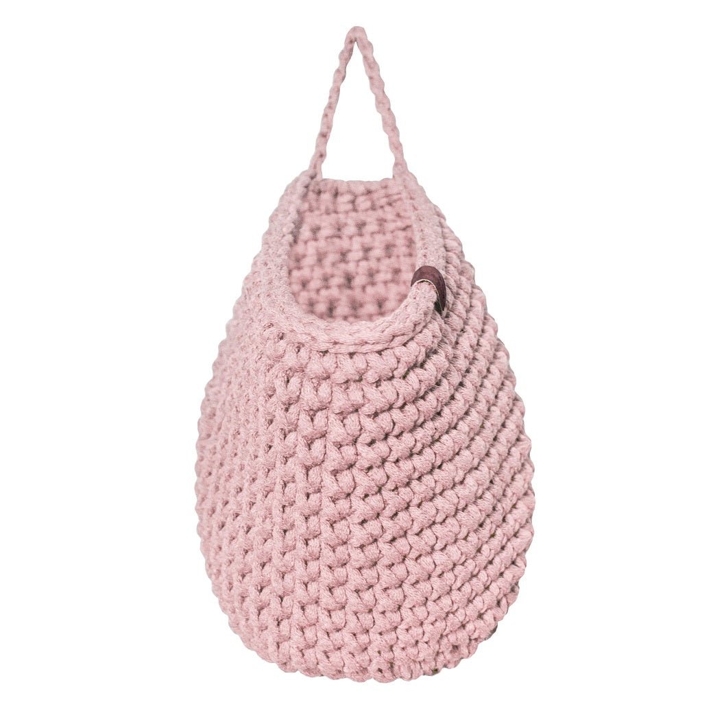 Crochet hanging bags | POWDER PINK - Zuri House