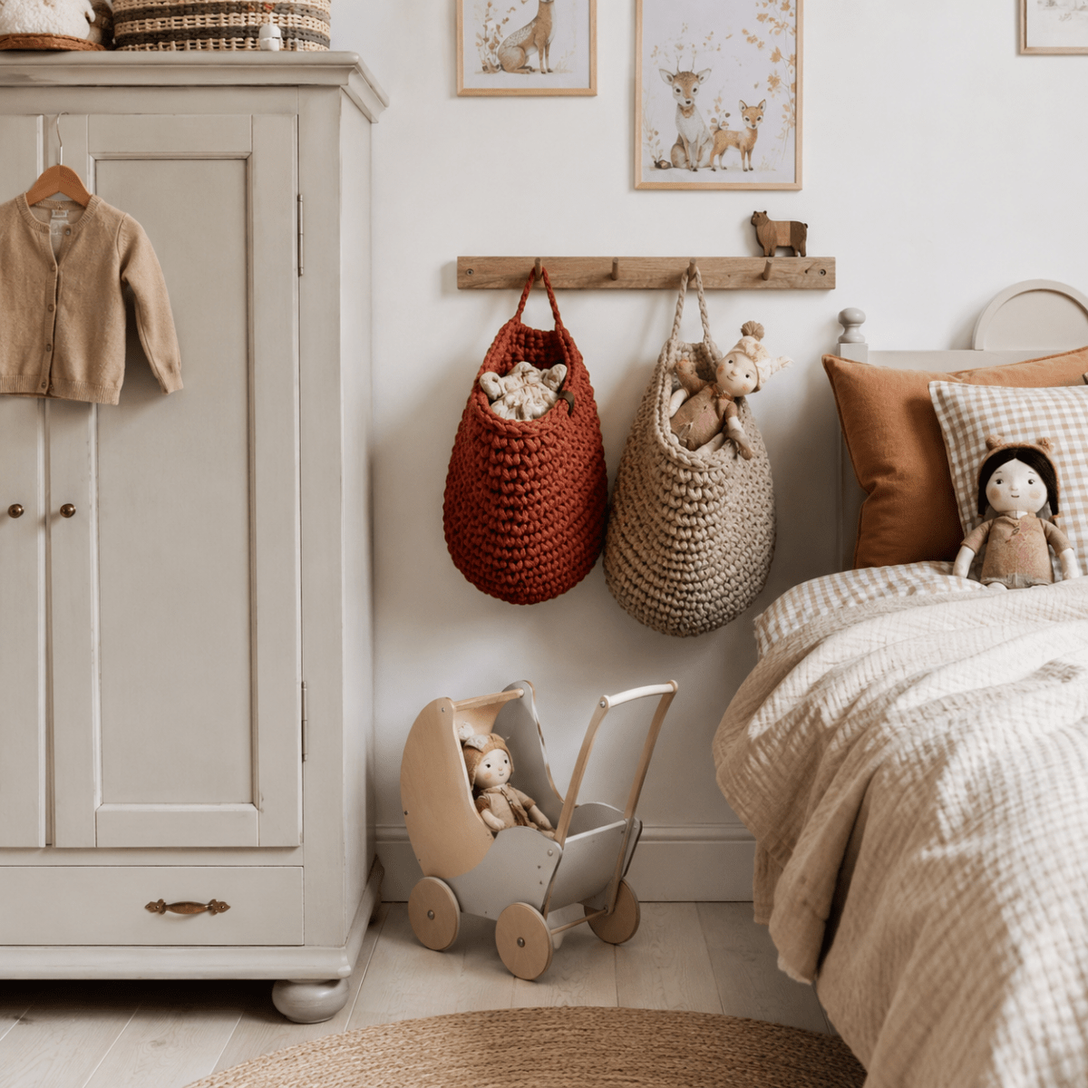 Crochet hanging bags | TERRACOTTA - Zuri House