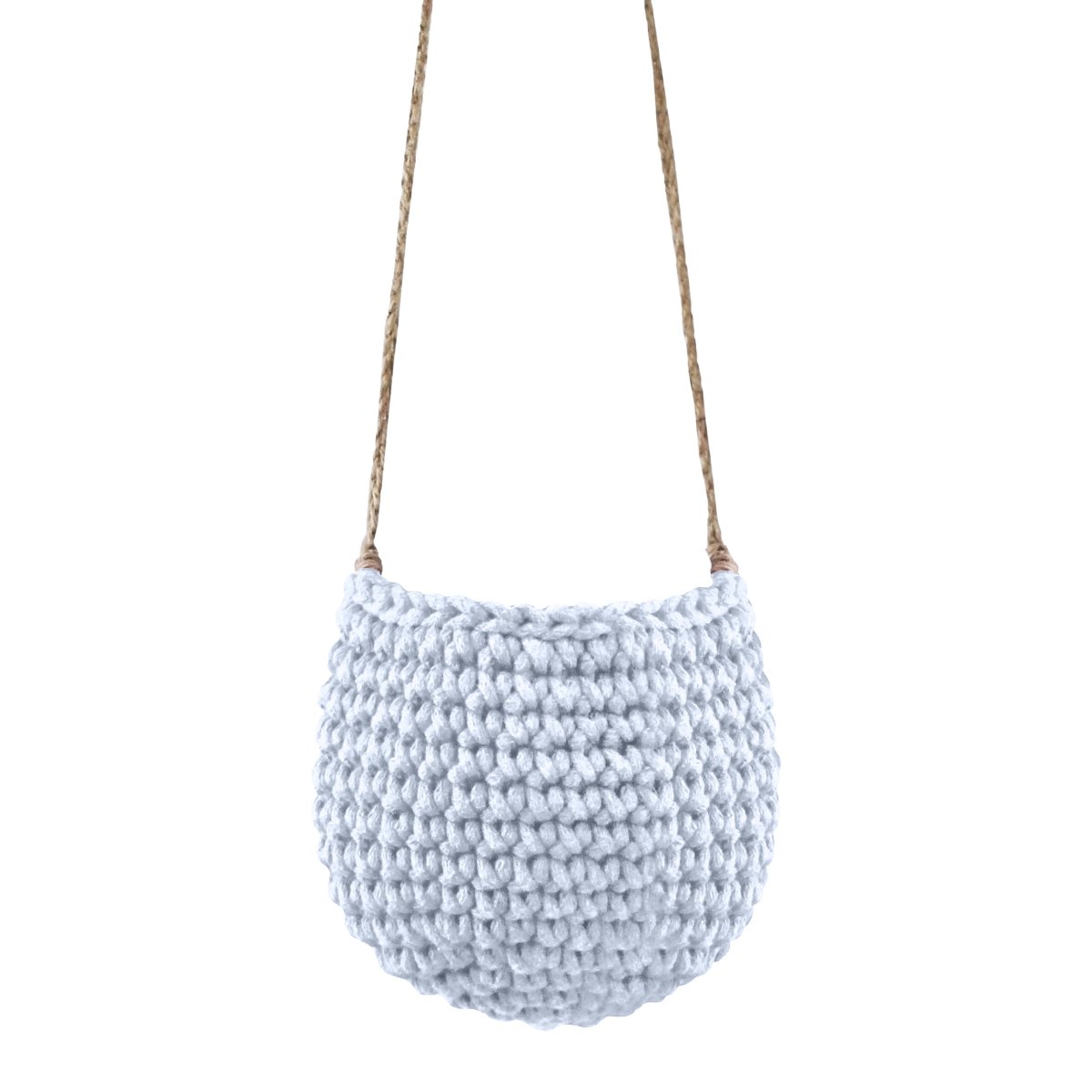 Crochet hanging basket, Small | BABY BLUE - Zuri House