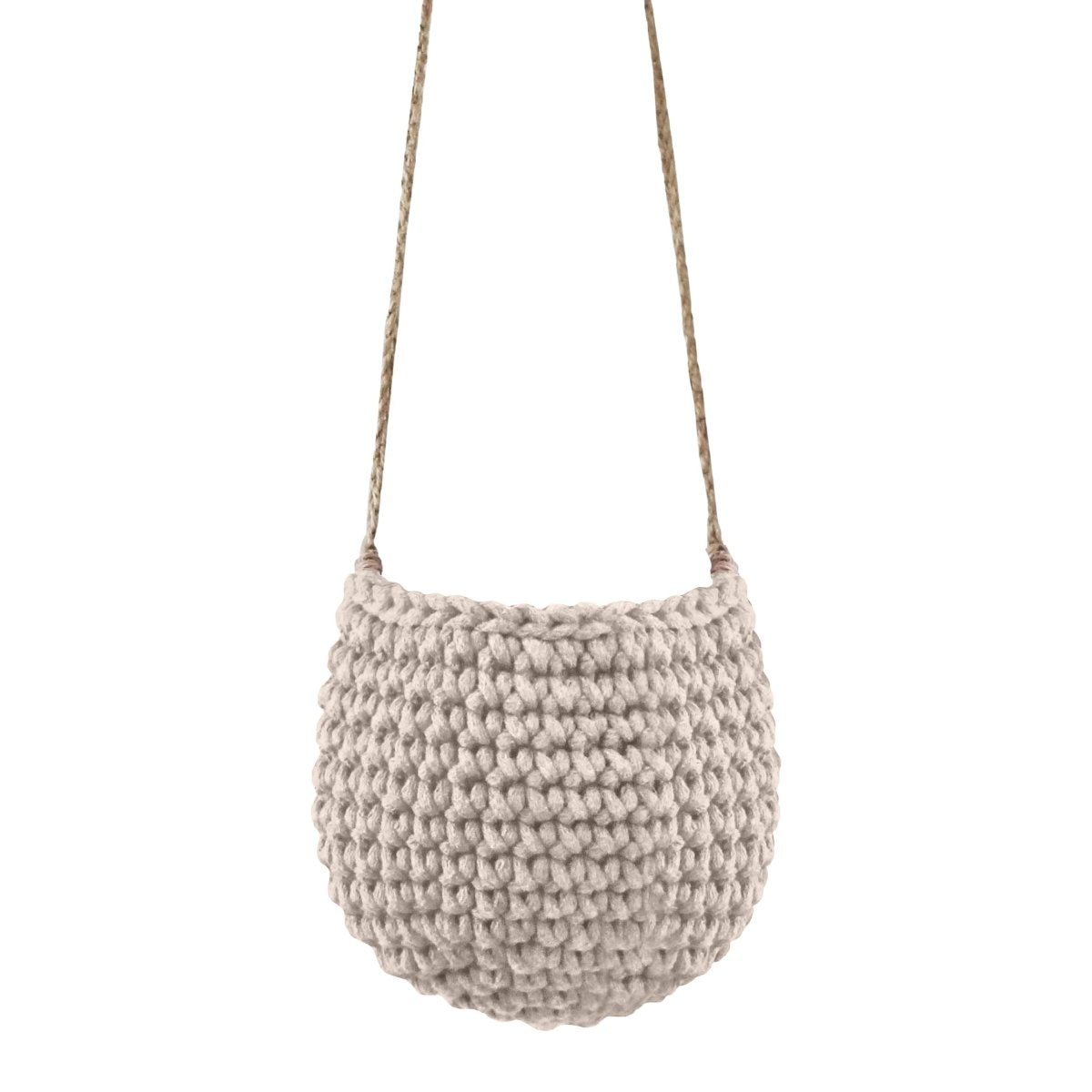 Crochet hanging basket, Small | BEIGE - Zuri House
