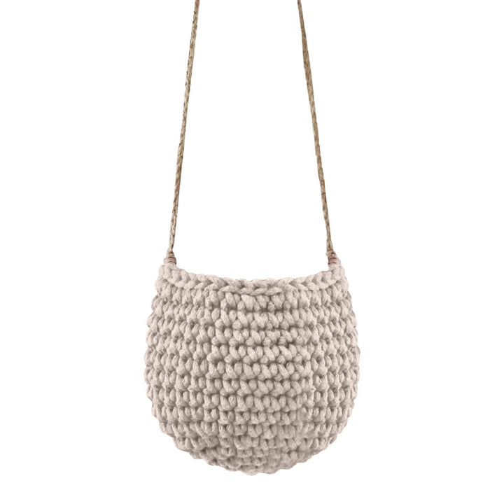 Crochet hanging basket, Small | BEIGE - Zuri House