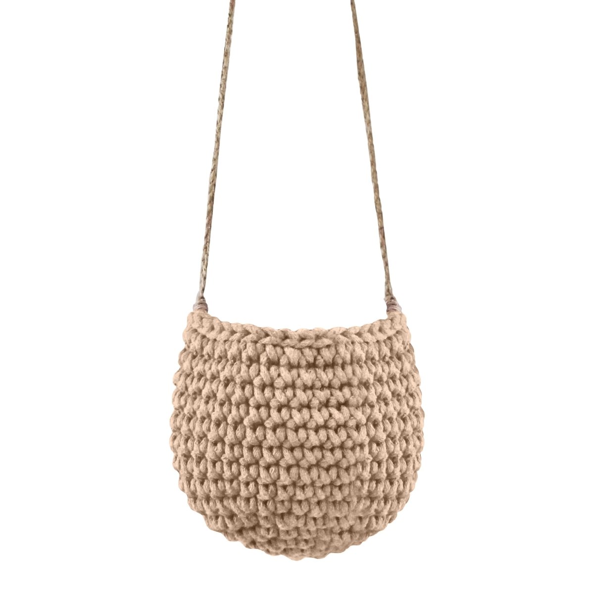 Crochet hanging basket, Small | CARAMEL - Zuri House