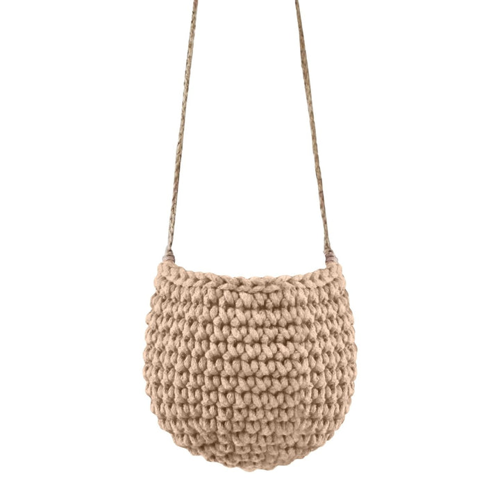 Crochet hanging basket, Small | CARAMEL - Zuri House