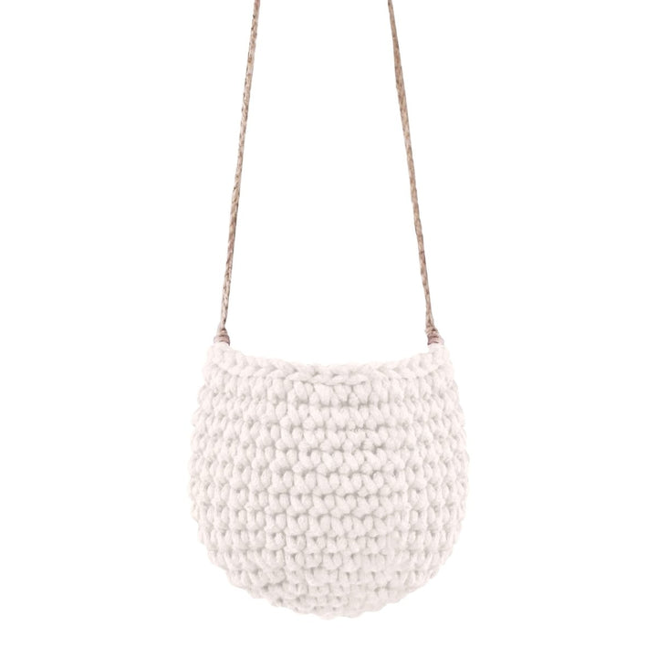 Crochet hanging basket, Small | IVORY - Zuri House