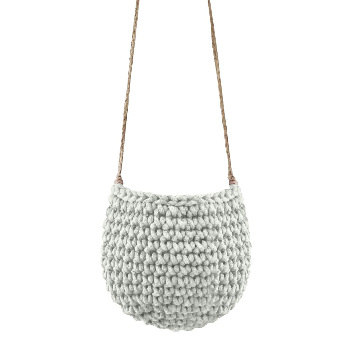 Crochet hanging basket, Small | LIGHT OLIVE - Zuri House