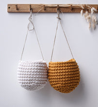 Crochet hanging basket, Small | MUSTARD - Zuri House