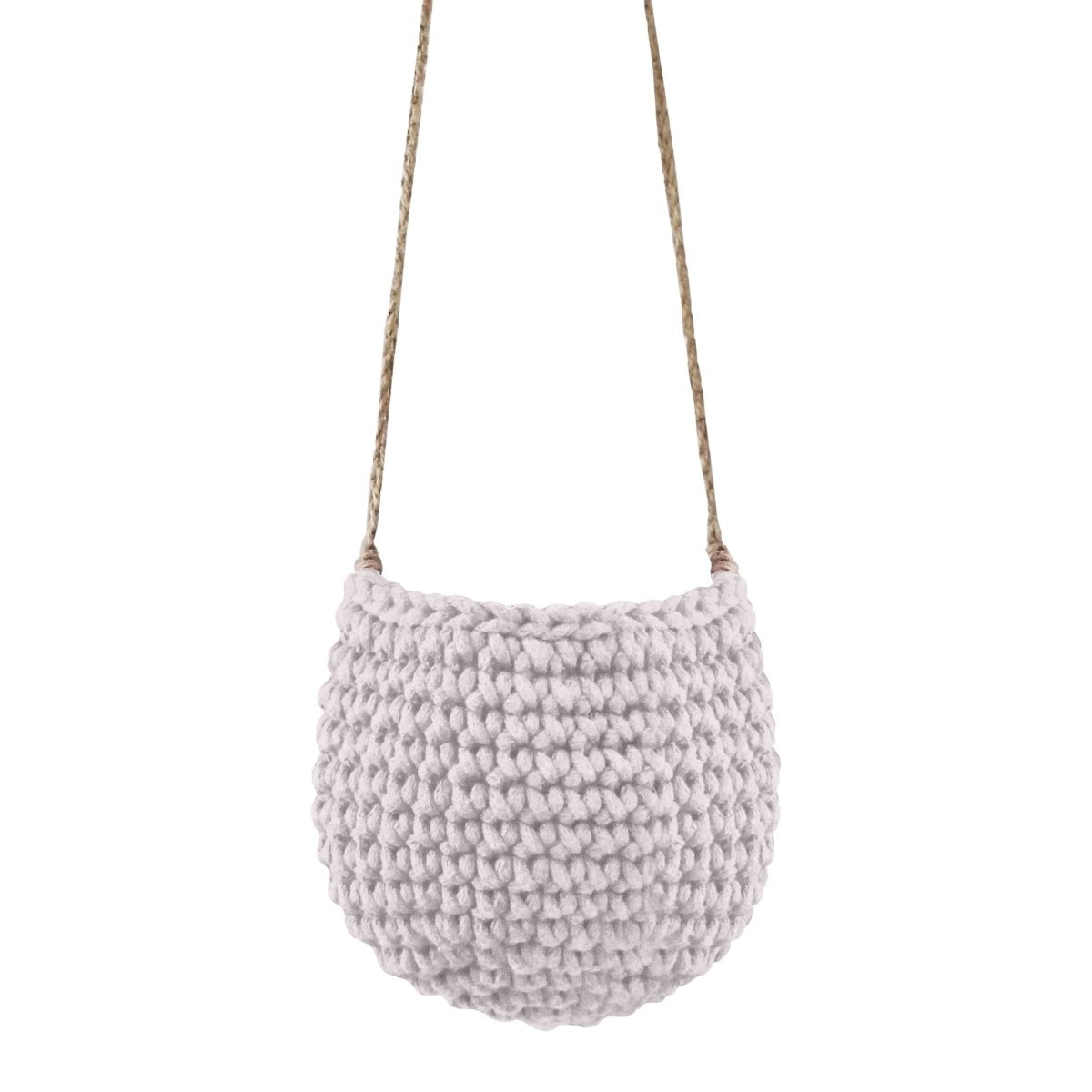 Crochet hanging basket, Small | OATMEAL - Zuri House
