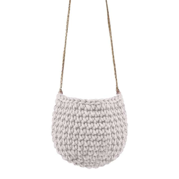 Crochet hanging basket, Small | OATMEAL - Zuri House