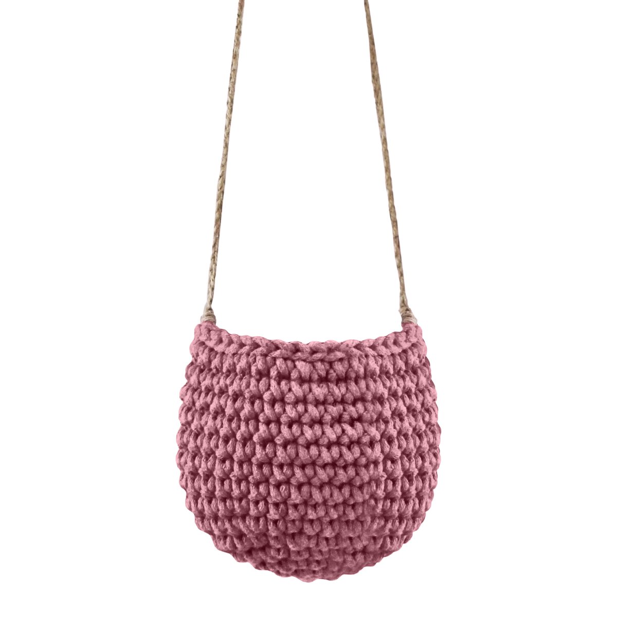 Crochet hanging basket, Small | OLD ROSE - Zuri House