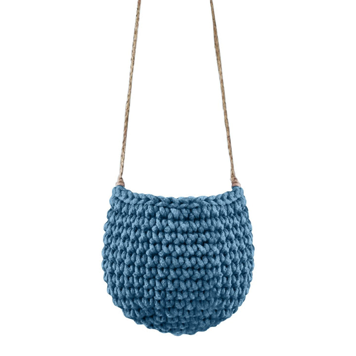 Crochet hanging basket, Small | PETROL - Zuri House