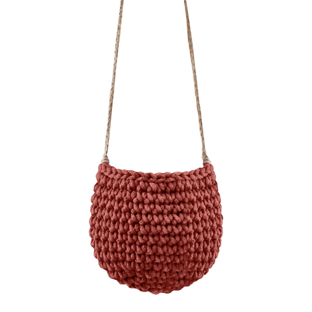 Crochet hanging basket, Small | TERRACOTTA - Zuri House