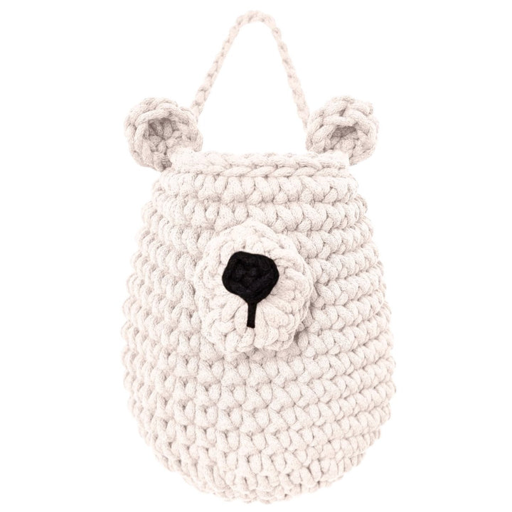 Crochet Hanging Bear Basket | IVORY - Zuri House