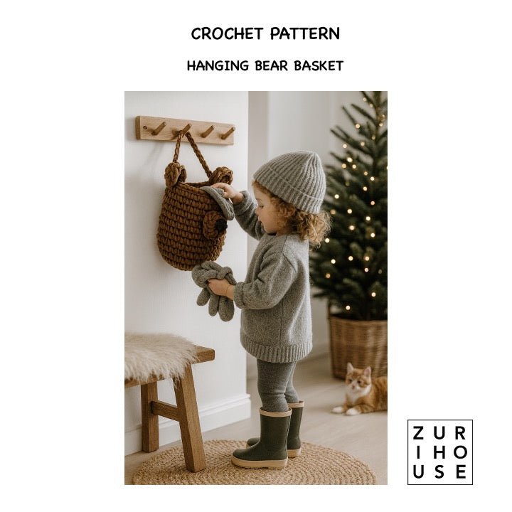 Crochet Hanging Bear Basket PATTERN - Zuri House