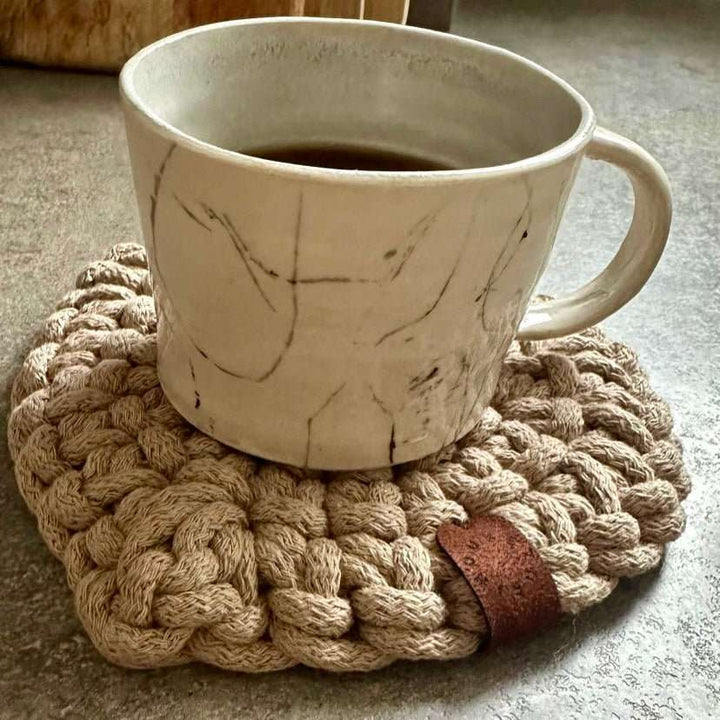 Crochet heart coasters | Colour options - Zuri House