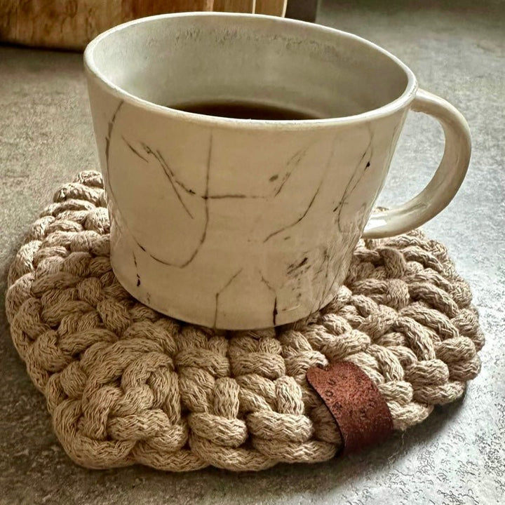 Crochet heart coasters | Colour options - Zuri House