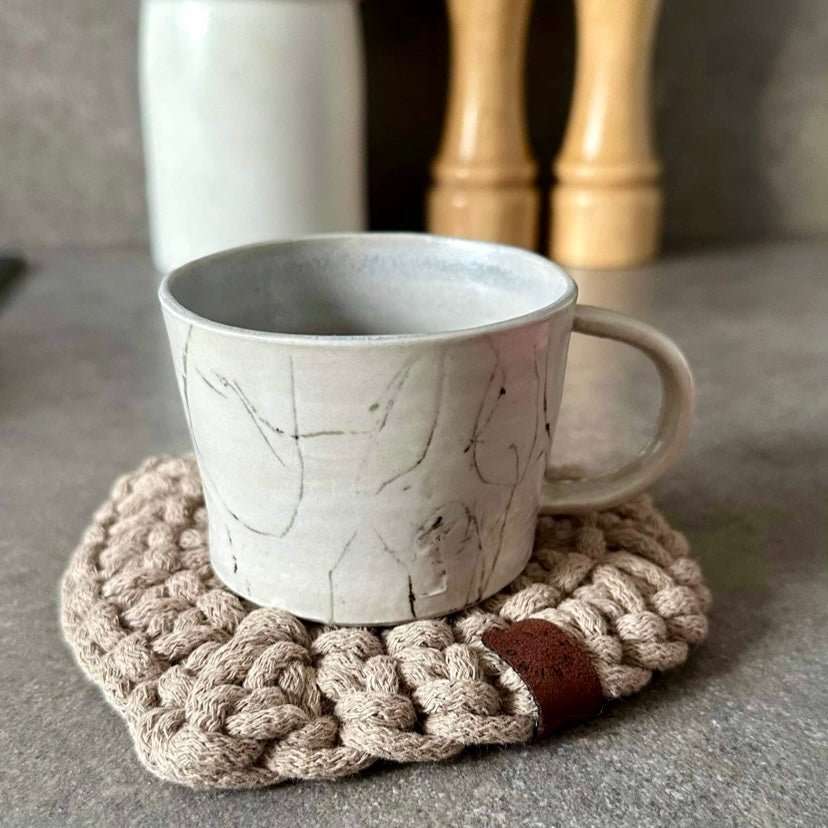 Crochet heart coasters | Colour options - Zuri House