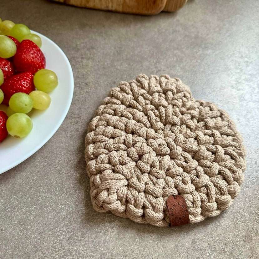 Crochet heart coasters | Colour options - Zuri House
