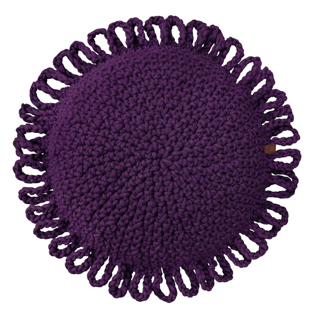 Crochet kids cushion FUN | AUBERGINE - Zuri House
