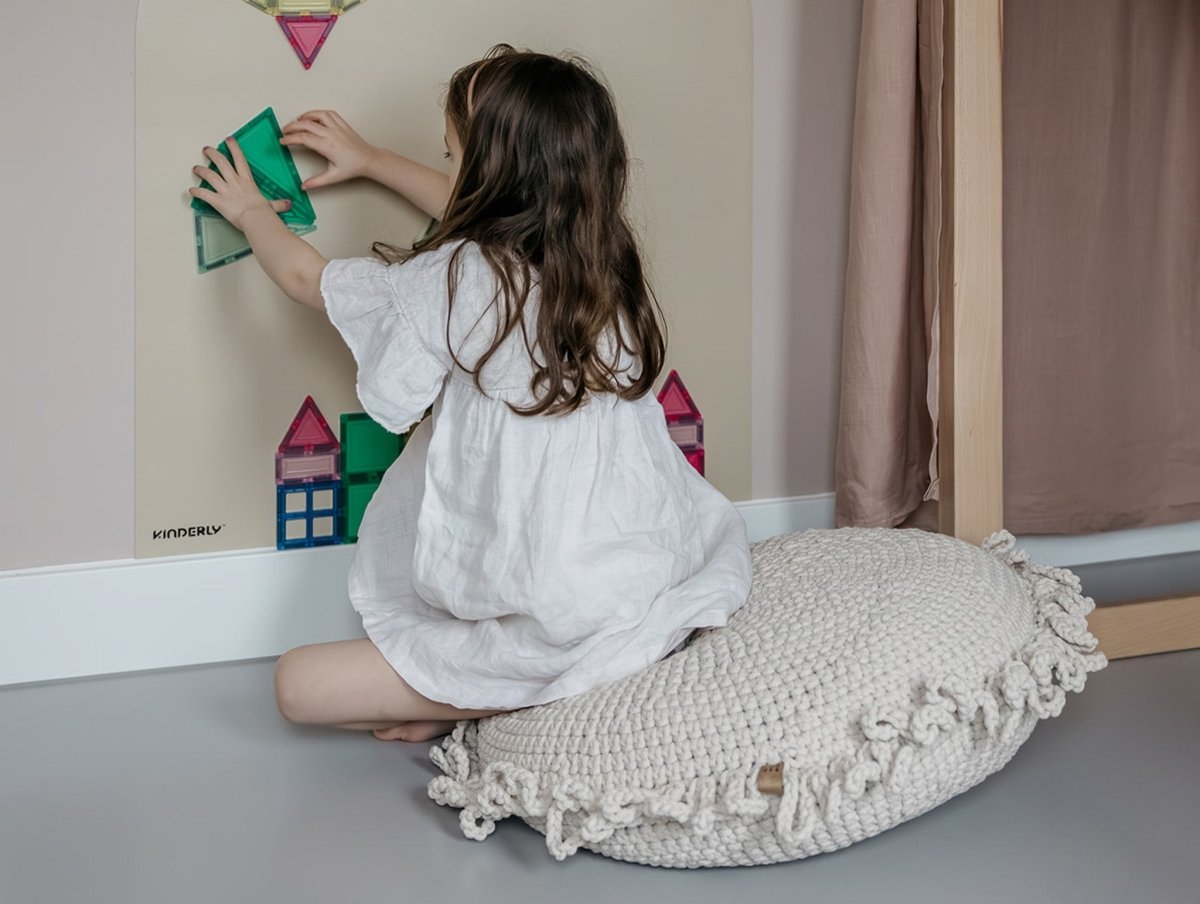 Crochet kids cushion FUN | BEIGE - Zuri House
