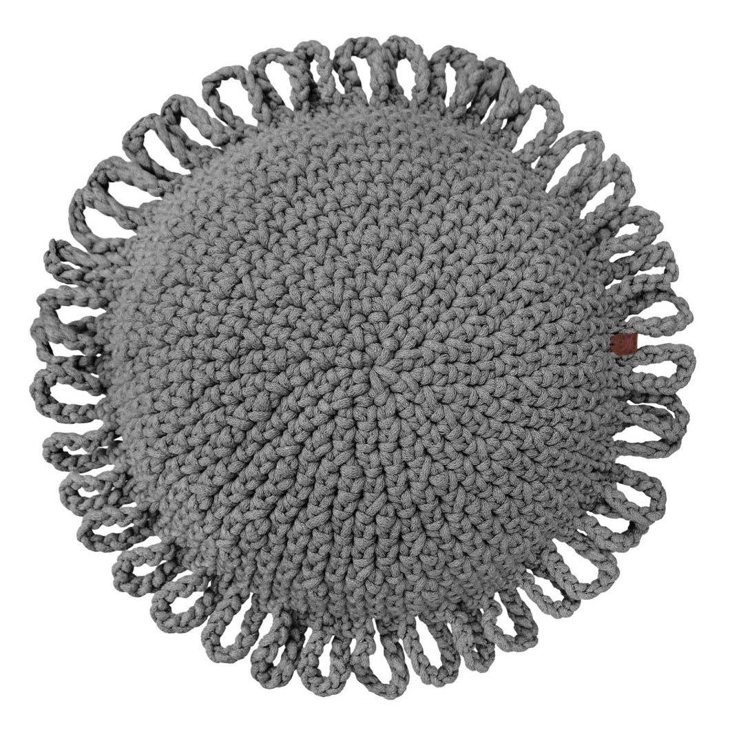 Crochet kids cushion FUN | DARK GREY - Zuri House