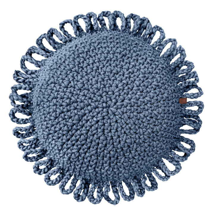 Crochet kids cushion FUN | DENIM BLUE - Zuri House