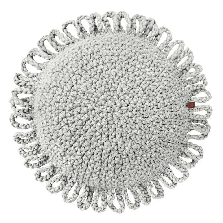 Crochet kids cushion FUN | LIGHT OLIVE - Zuri House