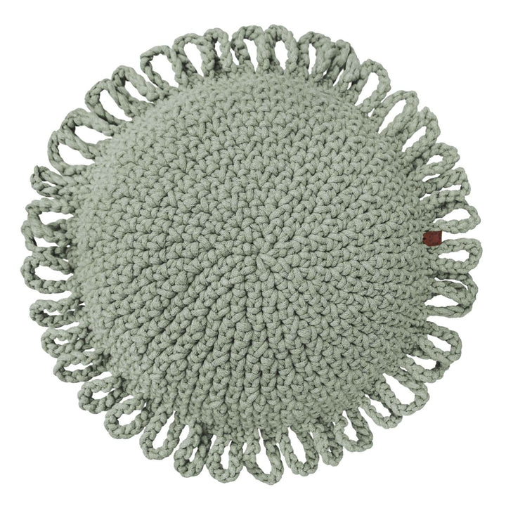 Crochet kids cushion FUN | LIGHT OLIVE - Zuri House