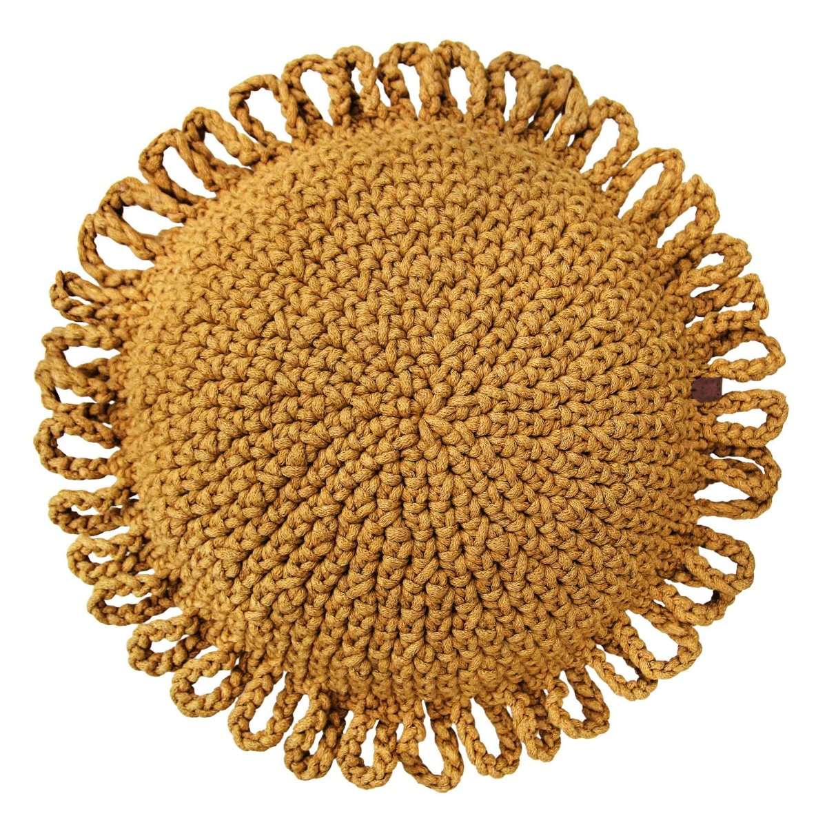 Crochet kids cushion FUN | MUSTARD - Zuri House