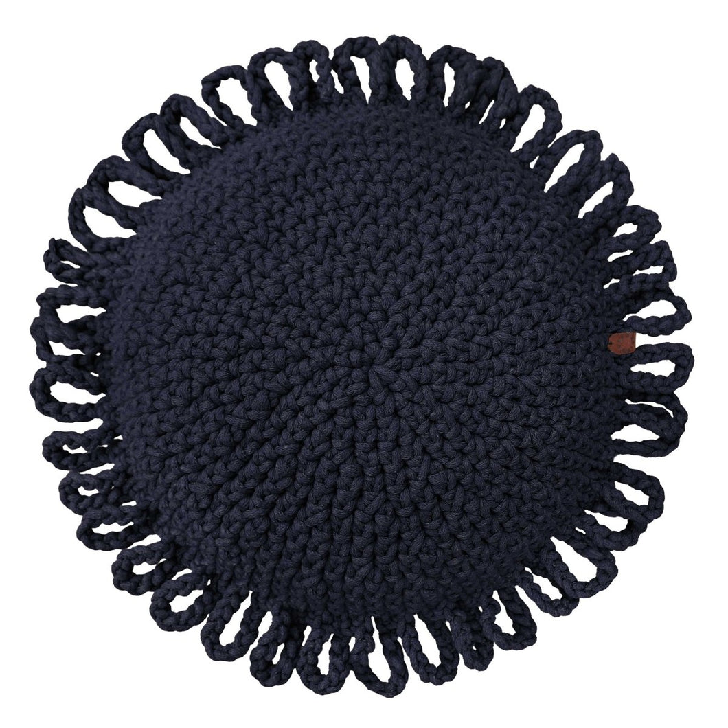 Crochet kids cushion FUN | NAVY BLUE - Zuri House