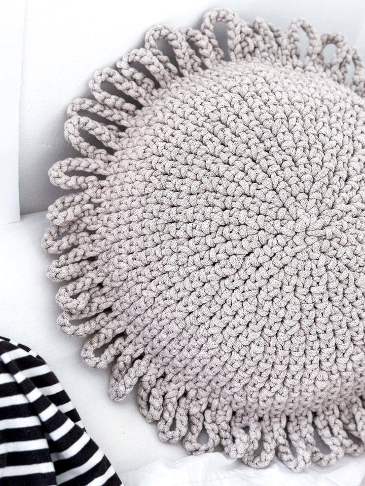 Crochet kids cushion FUN | OATMEAL - Zuri House