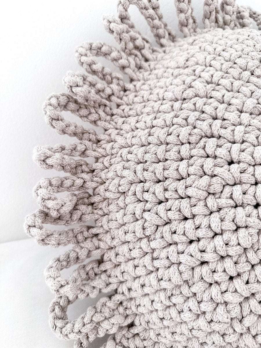 Crochet kids cushion FUN | OATMEAL - Zuri House