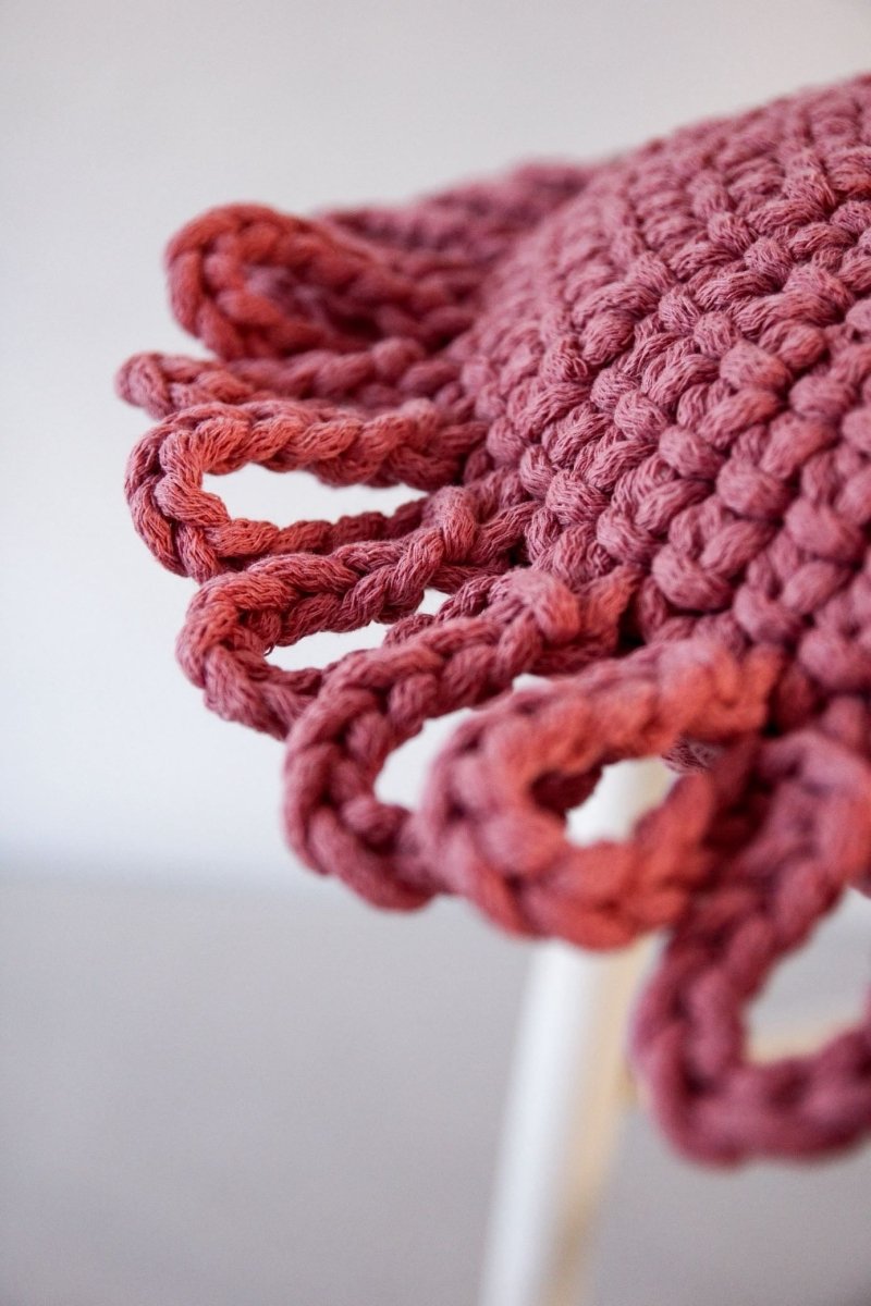 Crochet kids cushion FUN | OLD ROSE - Zuri House