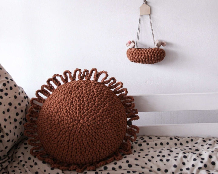 Crochet kids cushion FUN | PALE PINK - Zuri House