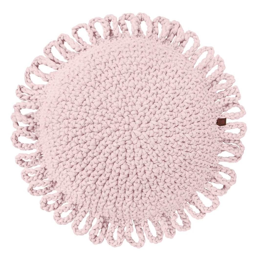 Crochet kids cushion FUN | PALE PINK - Zuri House