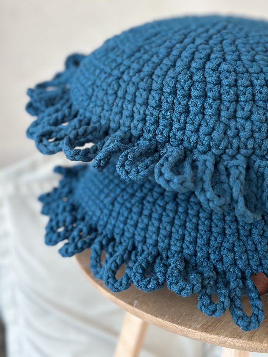 Crochet kids cushion FUN | PETROL - Zuri House