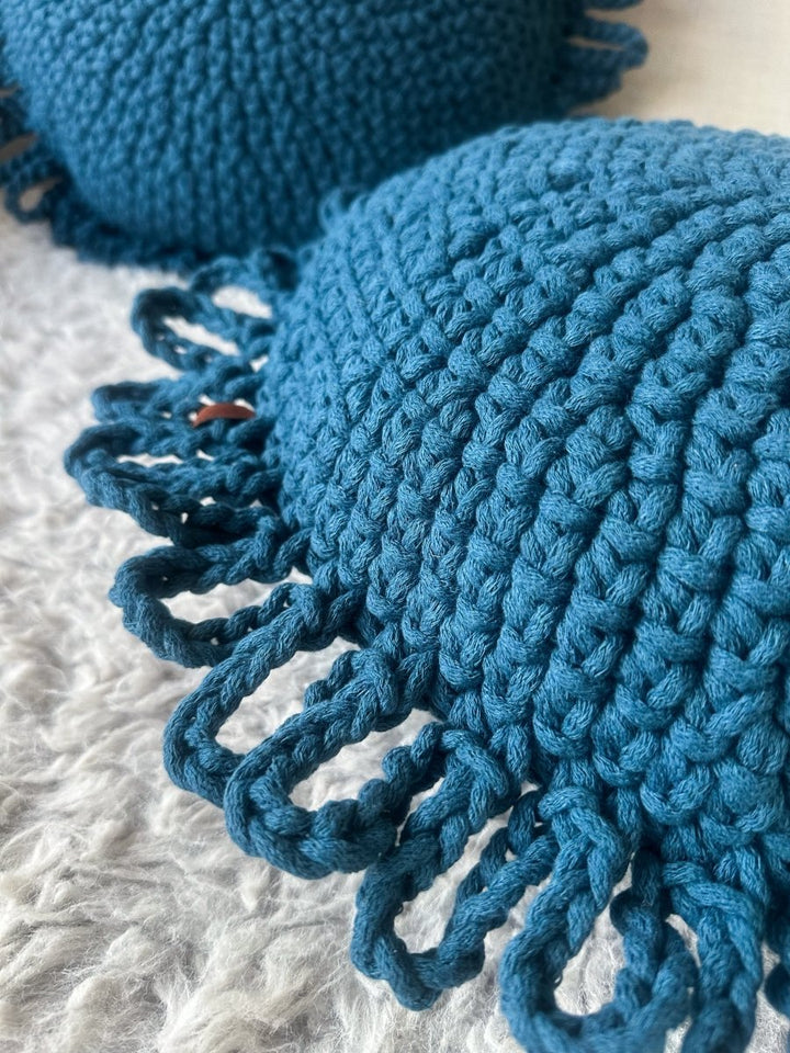 Crochet kids cushion FUN | PETROL - Zuri House
