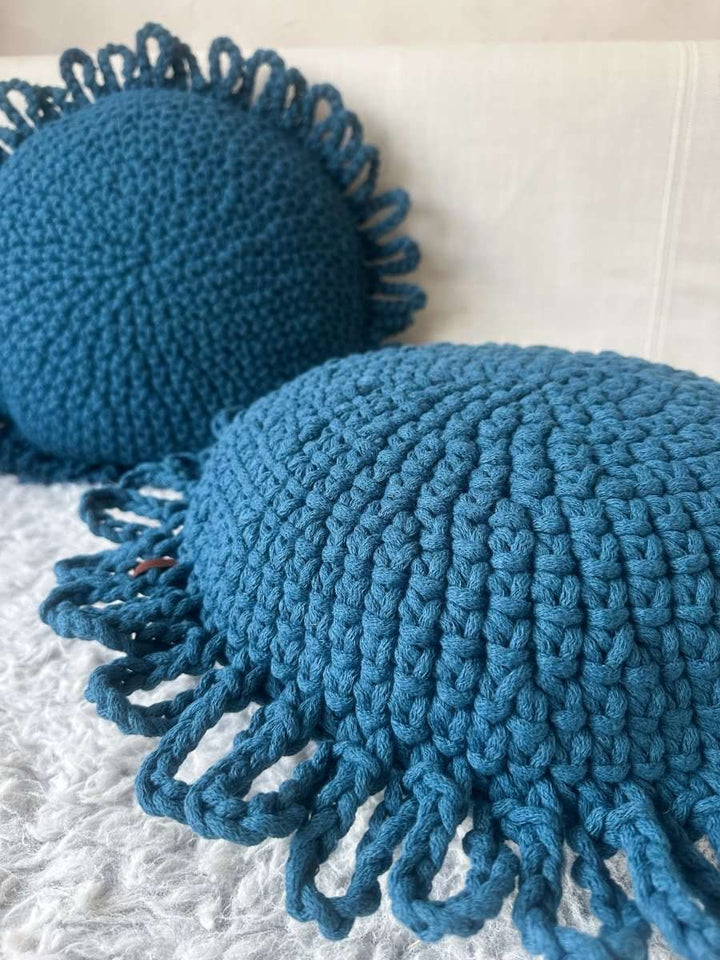 Crochet kids cushion FUN | PETROL - Zuri House