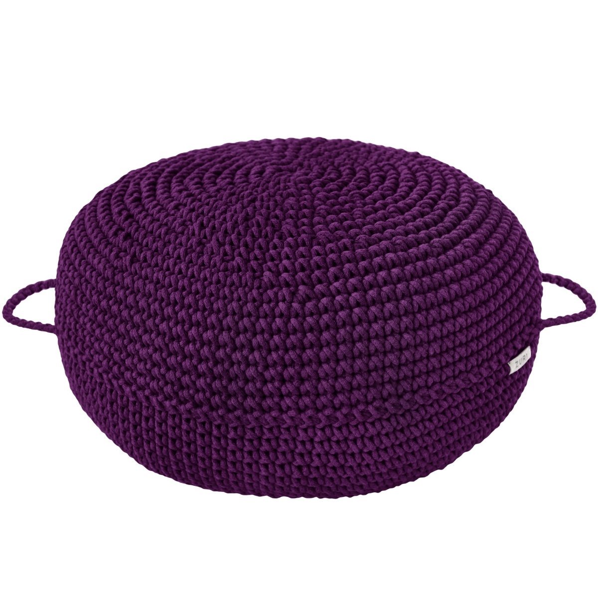 Crochet ottoman | AUBERGINE - Zuri House