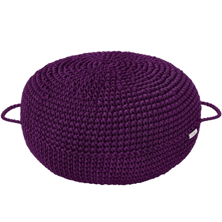 Crochet ottoman | AUBERGINE - Zuri House